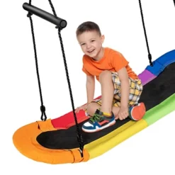 Costway Saucer Tree Swing Surf Kids Outdoor Adjustable Oval Platform Set W/ Handle BlueGreen ColorfulCamouflage Green -Playland Shop GUEST d05f7f30 a15a 4e46 8fcb f2ea3550a459