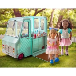 Our Generation Sweet Stop Ice Cream Truck With Electronics For 18" Dolls - Light Blue