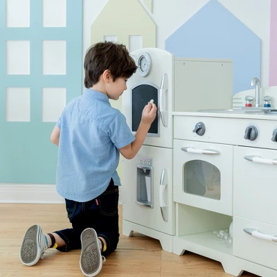 White Wooden Toy Kitchen With Fridge Freezer And Oven By Teamson Kids TD-11413W 8 White Wooden Toy Kitchen With Fridge Freezer And Oven By Teamson Kids TD-11413W - Image 6