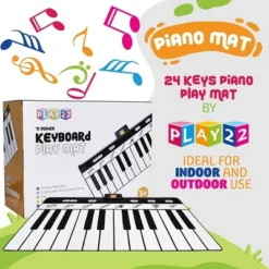 Keyboard Playmat 71" - 24 Keys Piano Play Mat Has Record, Playback, Demo, Play, Adjustable Vol.- Play22Usa