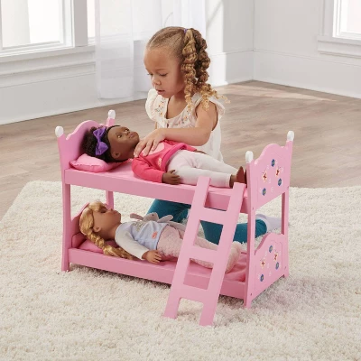 Badger Basket Blossoms & Butterflies Doll Bunk Beds With Ladder 4 Badger Basket Blossoms & Butterflies Doll Bunk Beds With Ladder - Image 2