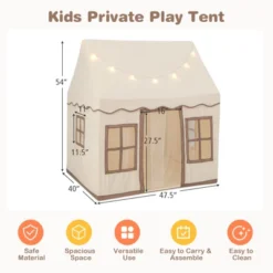 Costway Kids Play Castle Tent Large Playhouse Toys Gifts With Star Lights Washable Mat -Playland Shop GUEST e214de8b 3e06 4f21 9535 3f01ff0dd40c