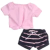 Sophia’s 2 Piece Summer Outfit With Tie Front Tee And Striped Shorts For 18" Dolls, Pink/Navy -Playland Shop GUEST e5116e5b 17a1 4159 9ff1 f3b174d46fc8