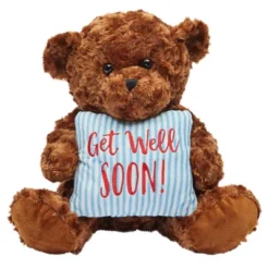 Get Well Soon Bear Plush Pillow, Get Well Soon Bear For Kids, Adults (Dark Brown, 14 In) -Playland Shop GUEST e9bddd78 729a 48e1 bdb5 551815a45e69