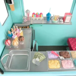 Our Generation Sweet Stop Ice Cream Truck With Electronics For 18" Dolls - Light Blue -Playland Shop GUEST ee1114f0 b24f 4280 8e13 3f2d2bbf621d
