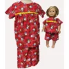 Doll Clothes Superstore Size 7 Red Kitten Print Matching Girl And Doll Pajamas